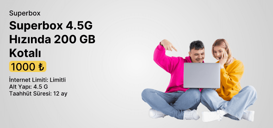 Superbox 4.5G Hızında 200 GB Kotalı